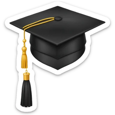 black grad cap sticker
