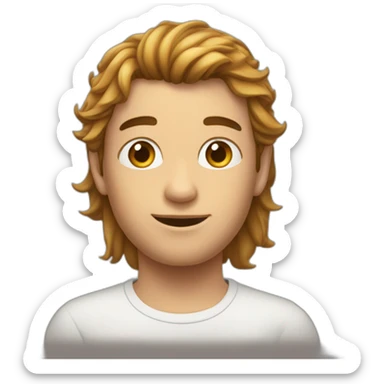 Garçon cheveux long brin sticker