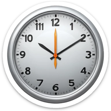 Create a round silver clock now. sticker