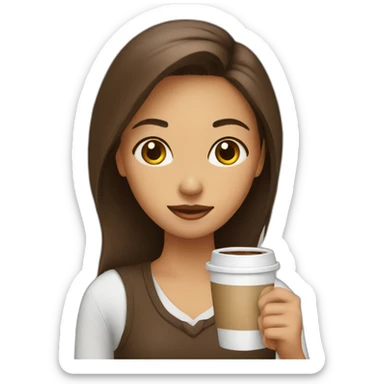 A girl with coffee sticker