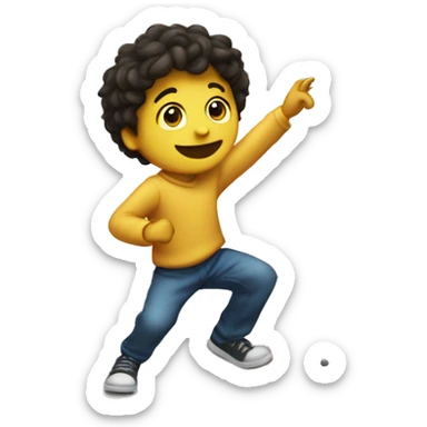 boy dancing near a marker board sticker