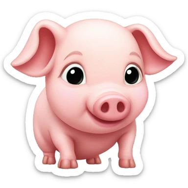 Piglet kissing sticker