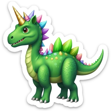 Dinosaur with a unicorn horn sticker