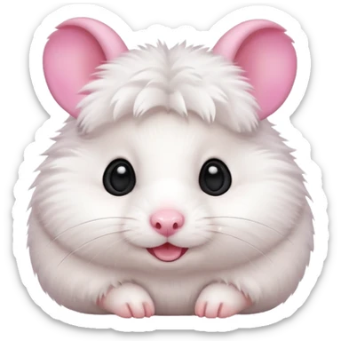 White pretty hamster emoji sticker