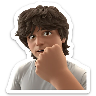 boy against brick wall sticker