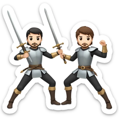 Two guys crossing swords sticker