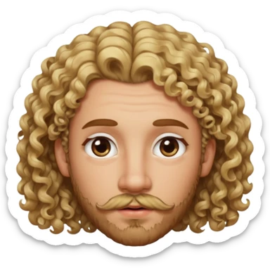 sarı saçlı kıvırcık kahverengi gözlü güzel dudaklı kızla kıvıcık kısa saçlı kahverengi çenesinde sakal ve bıyık olan kısık gözlü erkek aşk emojisiyap sticker