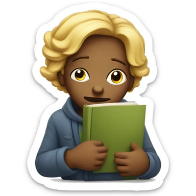 bored demotivated book worm young student sticker