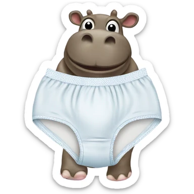 underwear on a hippopotamus  sticker