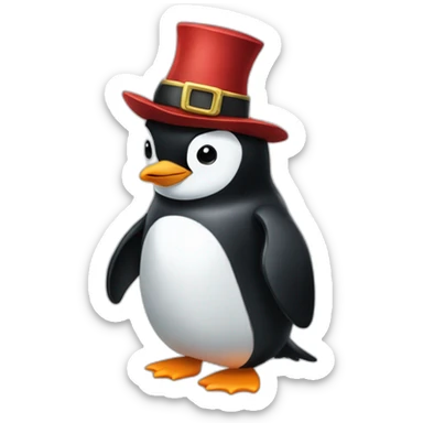 penguin with luffy hat sticker