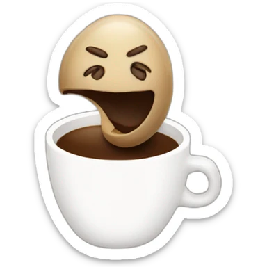 a coffee bean talking mouth sticker