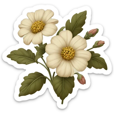 Vintage flowers sticker