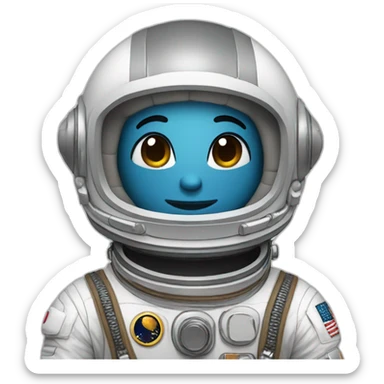 An astronaut peanut who is wearing just an astronaut helmet sticker