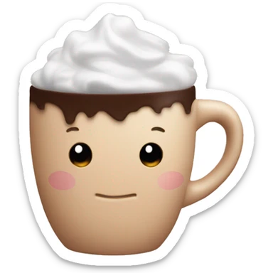 hot coco cream colored mug sticker