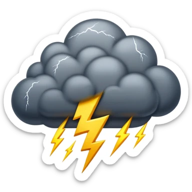 dark stormy cloud with lightning sticker