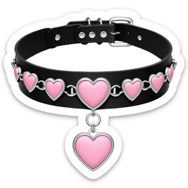BLACKPINK-inspired gothic choker ,  hearts, black and pink, cute,  sticker