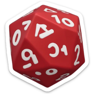 D20-die red sticker
