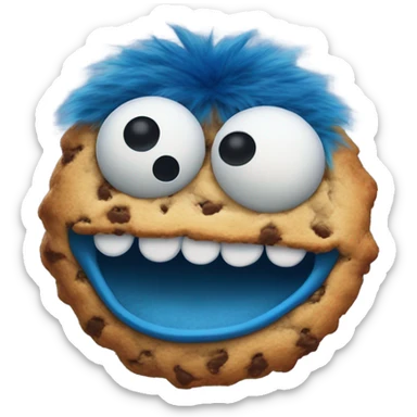 a cookie monster mask  sticker