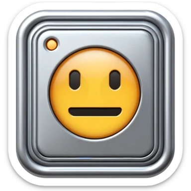 A futuristic microchip emoji made of polished silver chrome, minimal circuit details, smooth metallic surface, soft lighting, iOS emoji style, centered, clean white background sticker