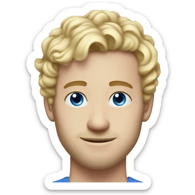 3/4 profile light curl blonde 30yo man blue eyed pale skin sticker