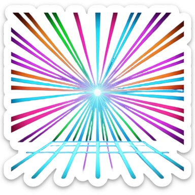 A laser-bar light projector casting neon streaks across the stage.
 sticker