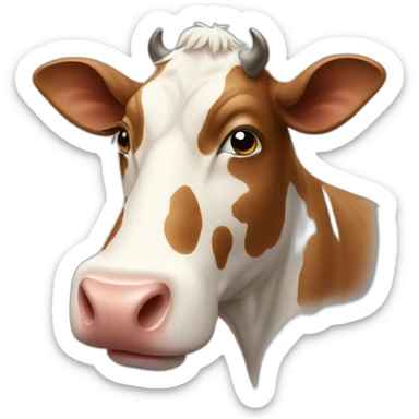 Cow with a nose ring  sticker