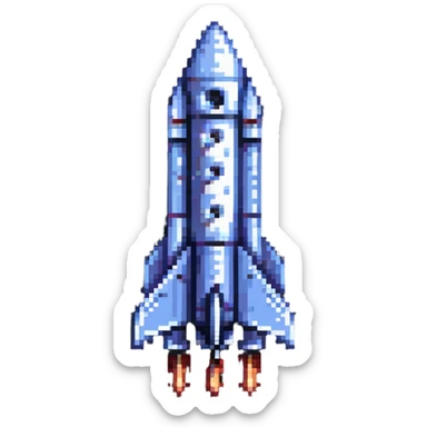 Rocket with fins sticker