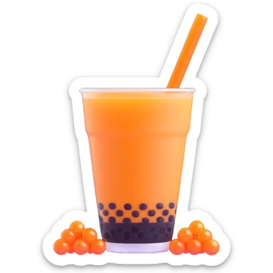 Bubble tea with tapioca pearls sticker
