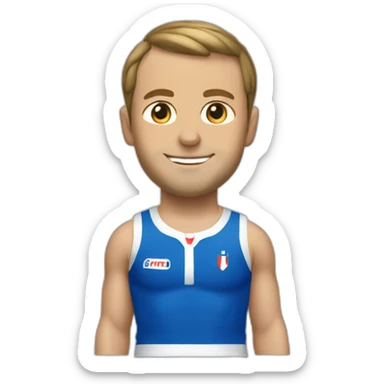 Macron, maillot de bain, devout sticker