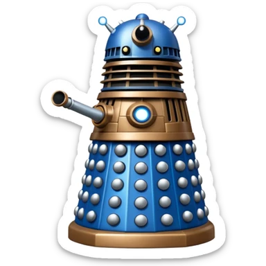 dalek silver, blue and bronze sticker