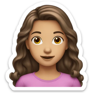 Brunette girl 14 years old say hi sticker