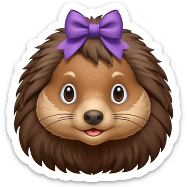 mole with hair ribbon sticker