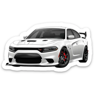 CHARGER DOSH HellCat SRT white and With low suspension body kit 4k, 8k and carbon: spoiler Wheels and hood  sticker