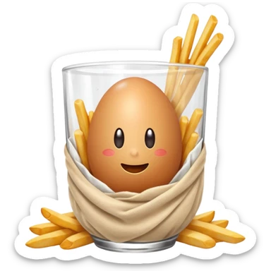 And egg wrapped in a blanket with mcdonalds fries and a coke sticker