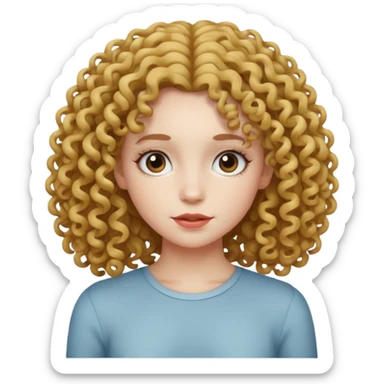 Girl with curly hair white skinny pale skin sticker