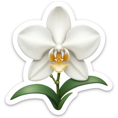 White colour orchid emoji sticker