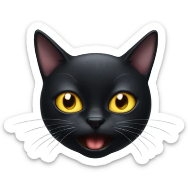 black cat making weird ass face sticker