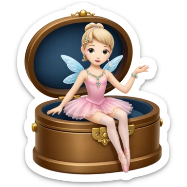 Ballerina fairy Jewelry Music Box sticker