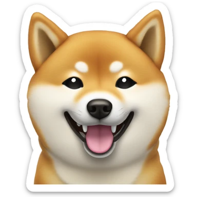 shiba inu cold | face | grinning face with sweat | open | smile | sweat sticker