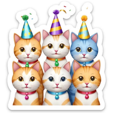 12 cats at a birthday party sticker