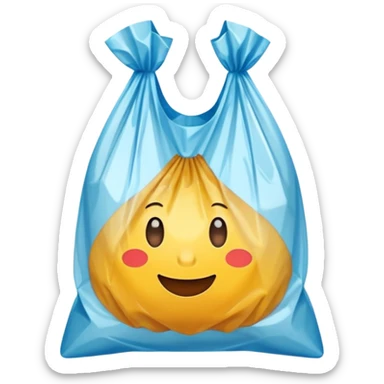 a plasticbag with handles in a simple vector style sticker