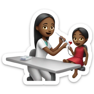 Girl is having a blood test  sticker