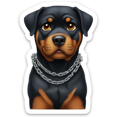 rottweiler with a chain  sticker