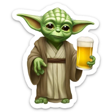 Yoda drink à beer  sticker
