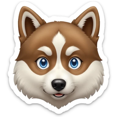Husky with blue eyes with a confused look on his face sticker