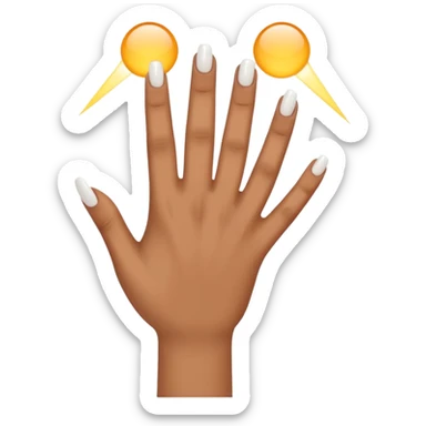 Nails emoji with light brown skin and white nails sticker