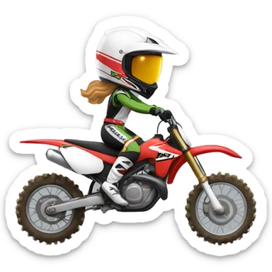 Strawberry blonde motocross women sticker