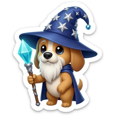 Dog wizard sticker