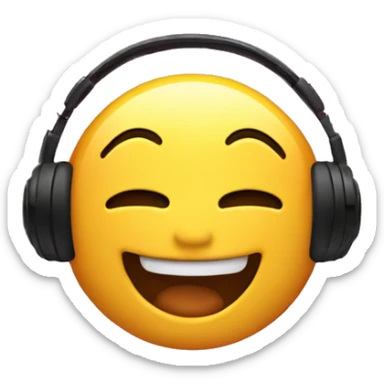 Emoji happy and vibing to music sticker