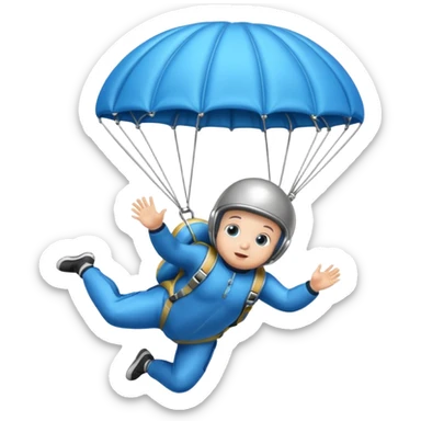 Skydiving baby with parachute and UFO blue sticker